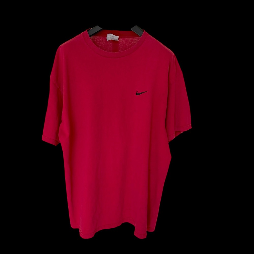 Vintage Nike Embroidered Swoosh T-Shirt Red XL Made in USA 90s Mens Tee